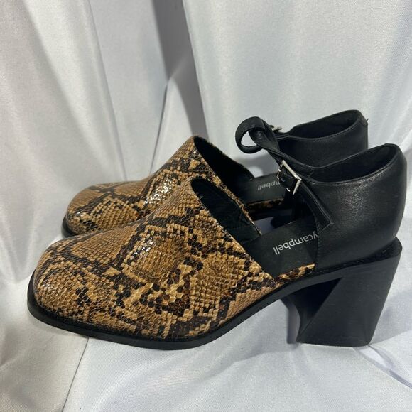 JEFFREY CAMPBELL AUDRY MARY JANES IN SNAKESKIN NWT 8.5 - Picture 5 of 7